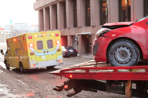 Ambulance at the scene of a Fatal Car Crash in Atlanta, Georgia